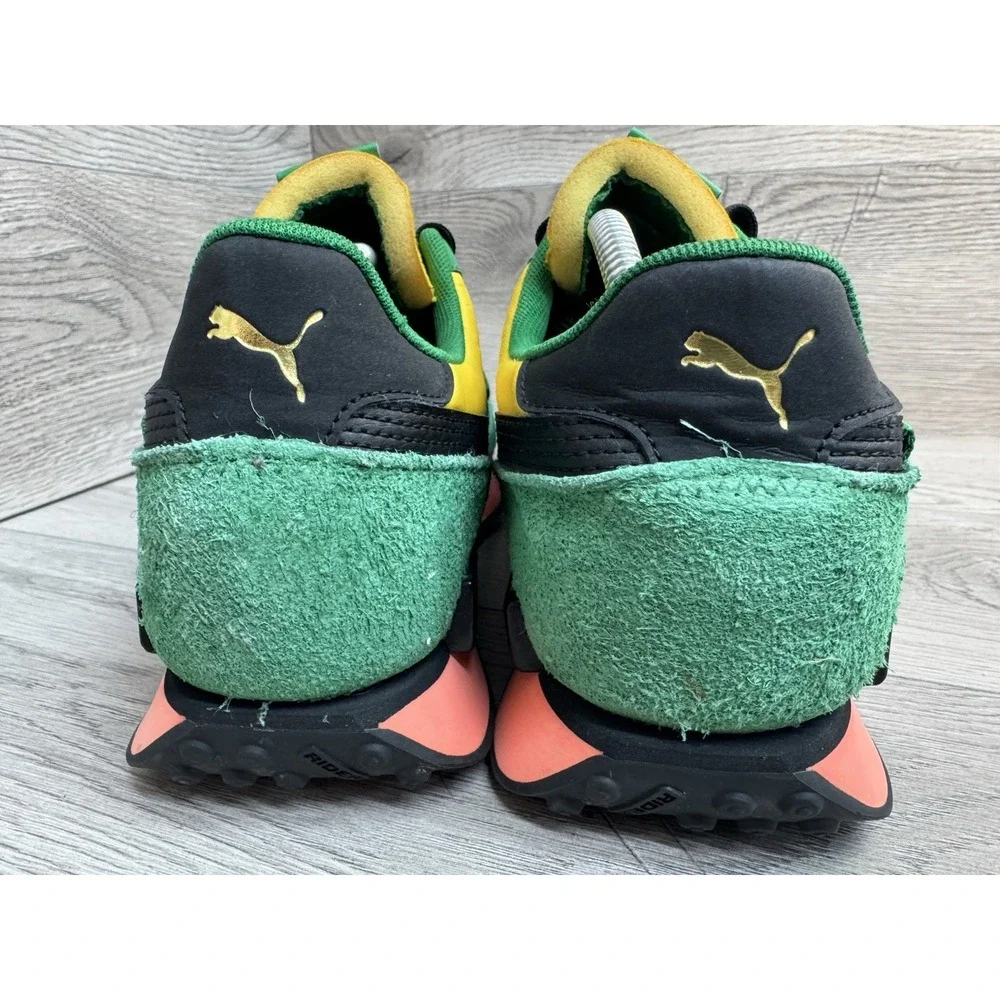 Puma Future Rider Game On Black Green Yellow sneaker shoes men's size 11